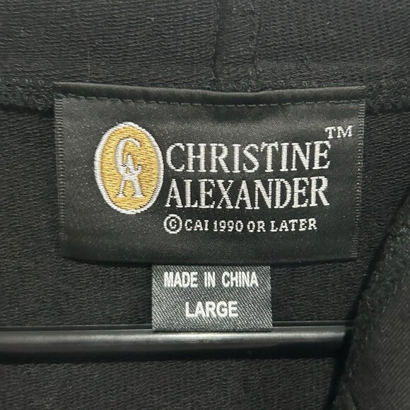 Christine Alexander Black Hoodie Full Zip Rhinestone Heart Size L Street Style - Picture 5 of 9